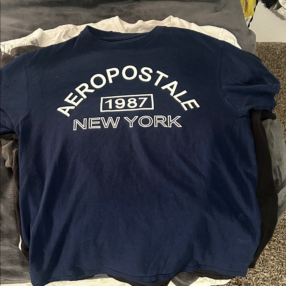 Aeropostale Men's Navy T-Shirt with New York Print
